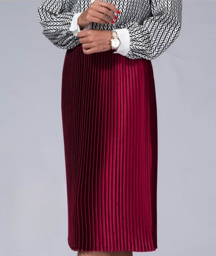 کد:205 دامن پلیسه زرشکی