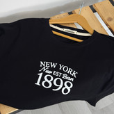 تیشرت باکسی زنانه نخ پنبه چاپ New York کد ۱۰۹۱۷