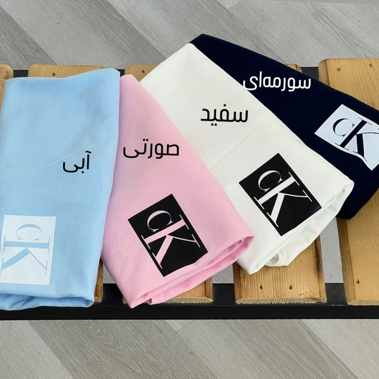 کراپ تیشرت زنانه نخ پنبه چاپ CK کد ۱۰۹۴۸