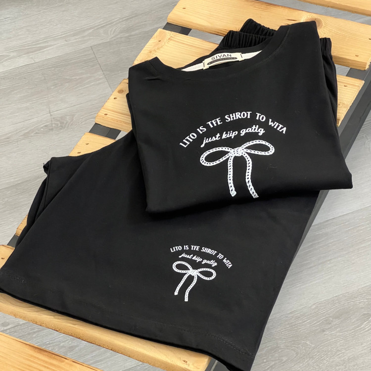 تاپ و شلوارک راحتی زنانه پنبه کد ۱۰۹۵۶