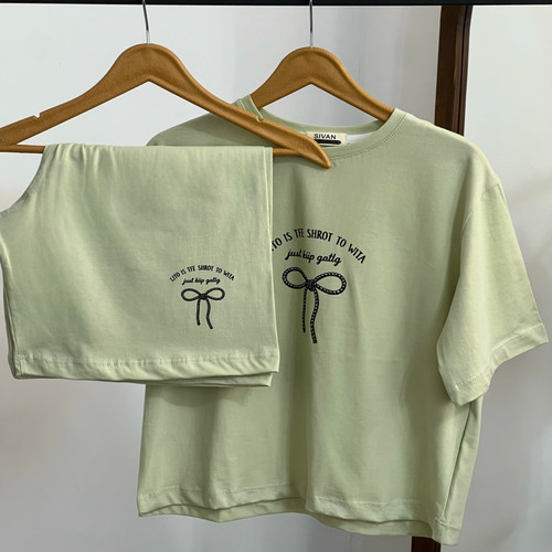 تاپ و شلوارک راحتی زنانه پنبه کد ۱۰۹۵۶